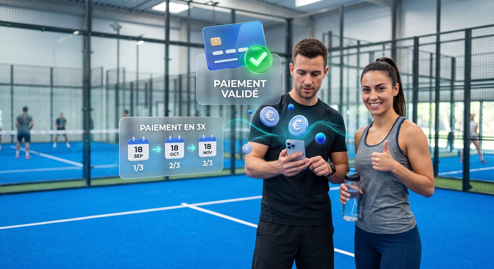 Terminal de paiement Stripe 3x sans frais pour logiciel coach sportif